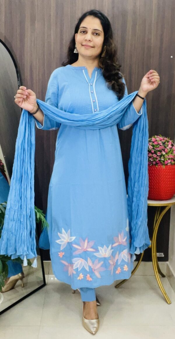 Ice Blue Embroidered Set