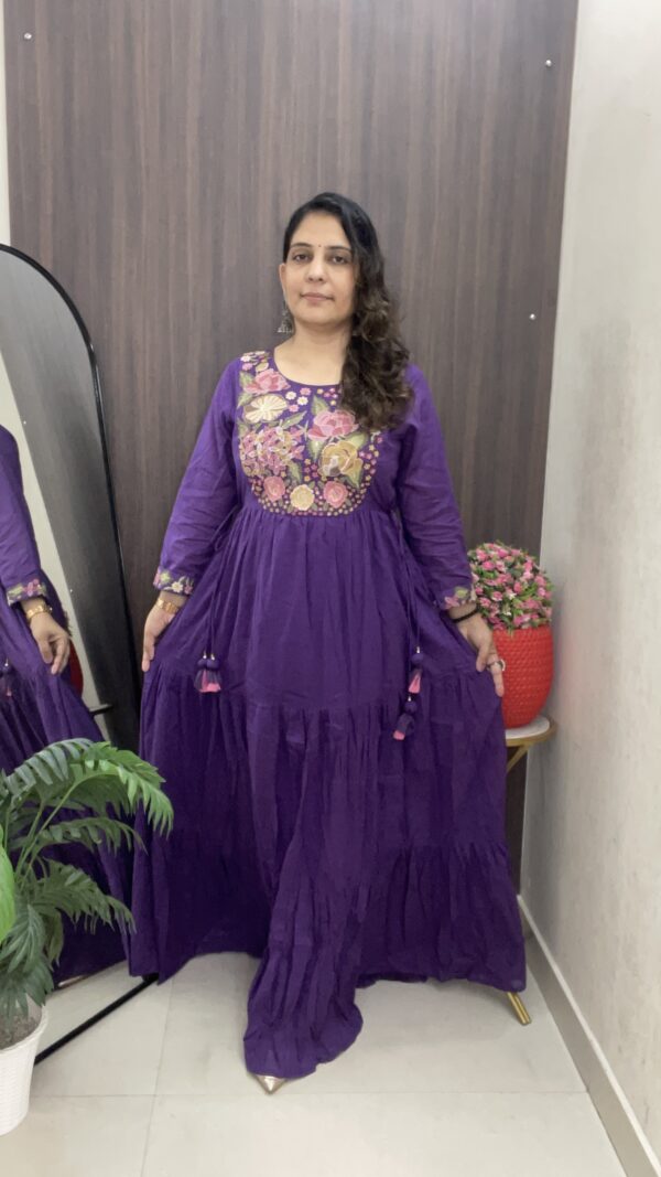 Purple Embroidery Gown
