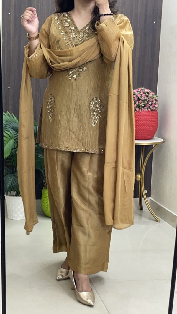 Crush Tissue Party Wear Suit