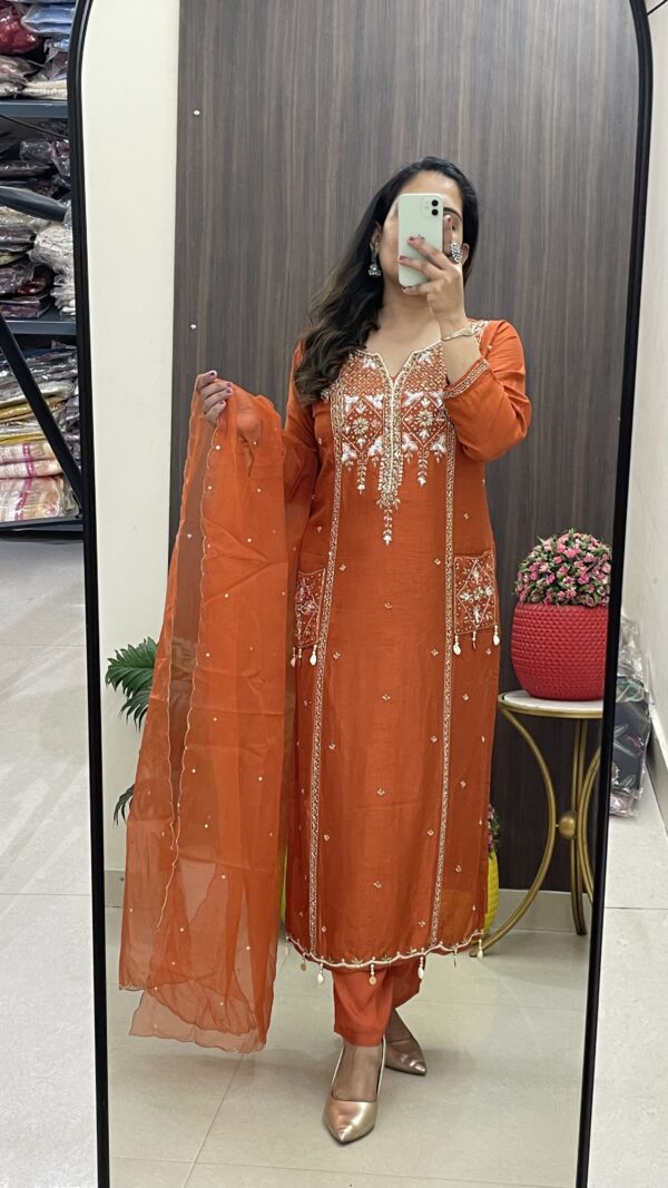 Exquisite Dola Silk Party Wear Suit