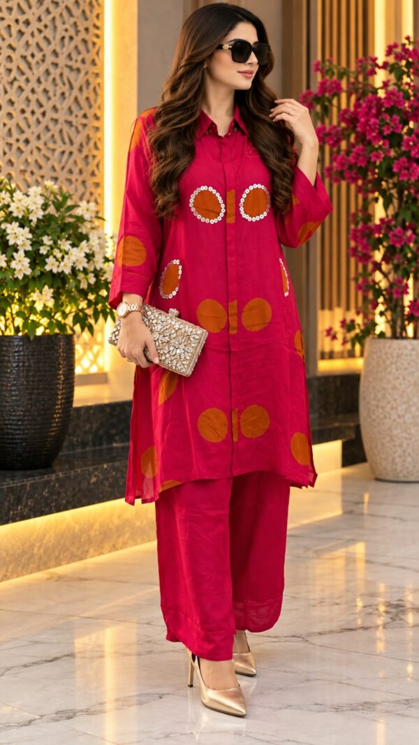 Crepe Silk handwork Coord Set
