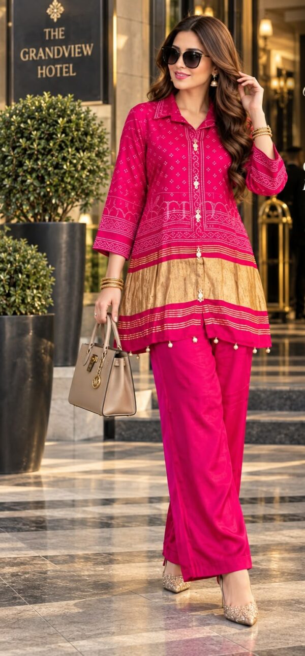 Gajji Silk Bandhni Print Coord Set